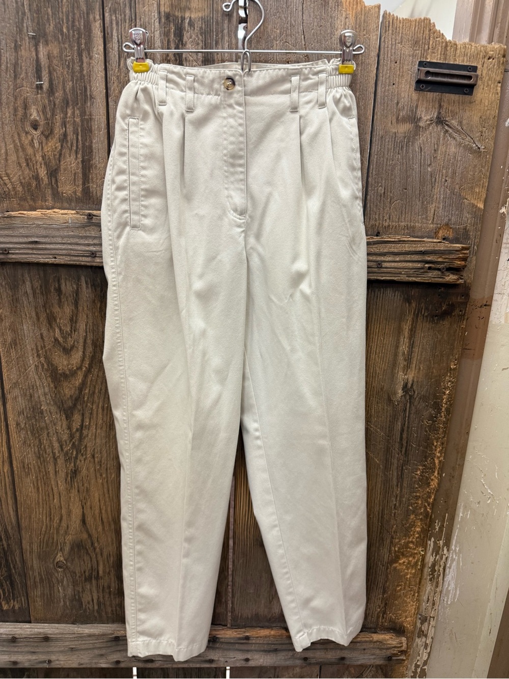 Studio Works Off-White High-Rise Pleated Trousers